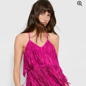AS by DF Joni Suede Fringe Cami